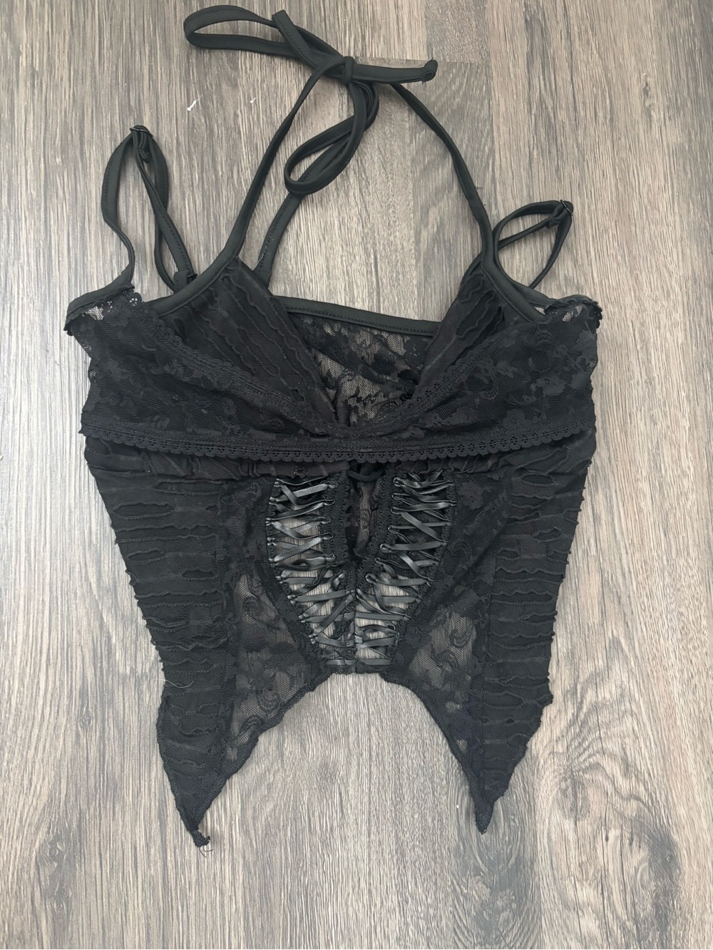 Outcast Black Lace Halter Camisole Top